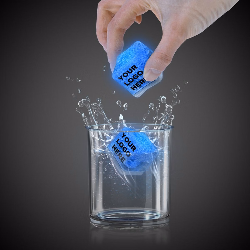 Blue Light Up Premium LitedIce Brand Ice Cube(Pad Print)