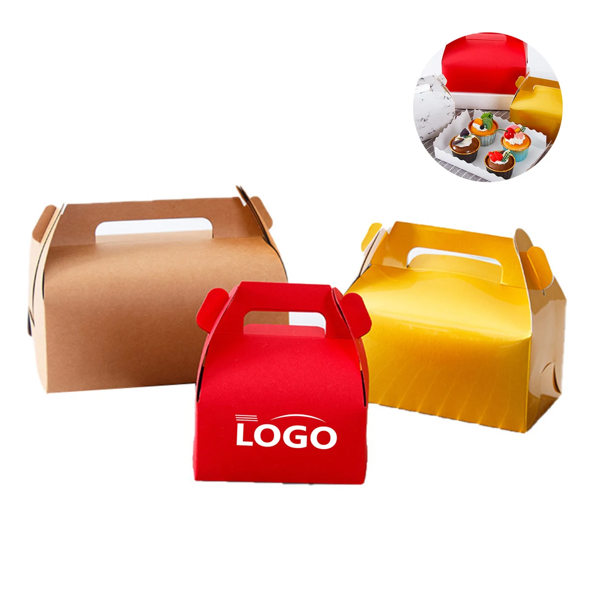 Small/Medium/Large Cake Portable Eco-friendly Packaging Box 1