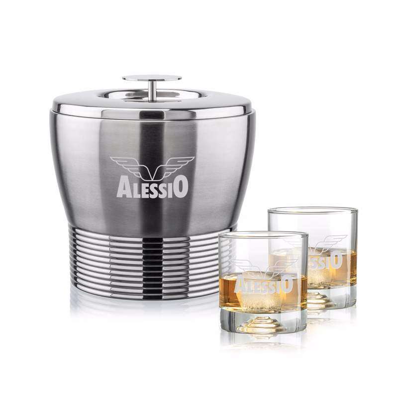 Genoa Ice Bucket & Marbella On-the-Rocks Set