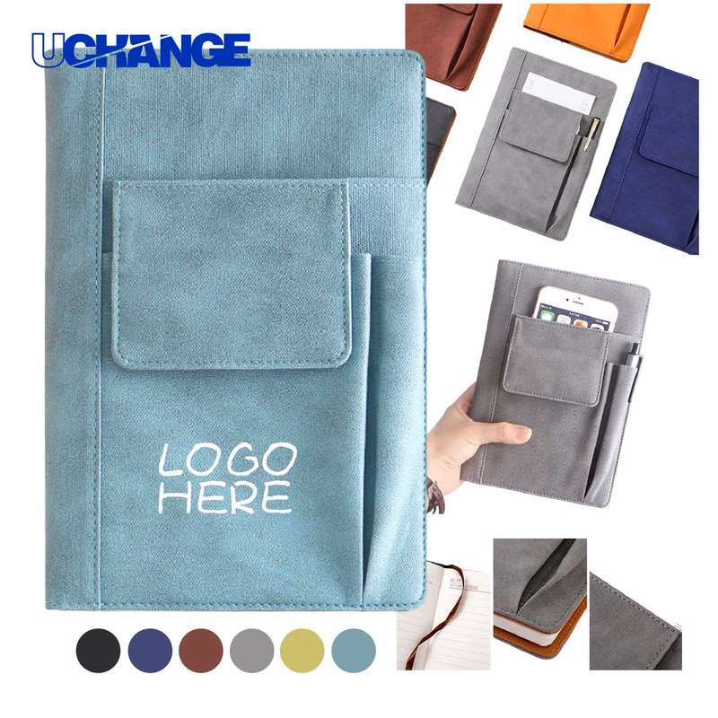 A5 Notebook Journal with Phone Pocket for Meetings