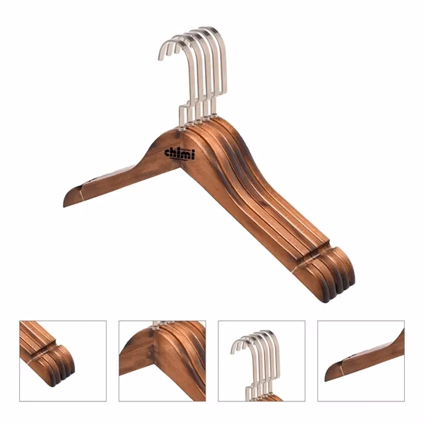 Custom Natural Wood Coat Hanger — Durable Apparel Storage for Corporate Offices