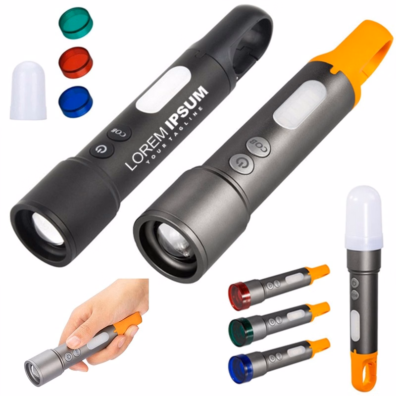 Aluminum LED 10W Zoomable Type C USB Rechargeable Flashlight