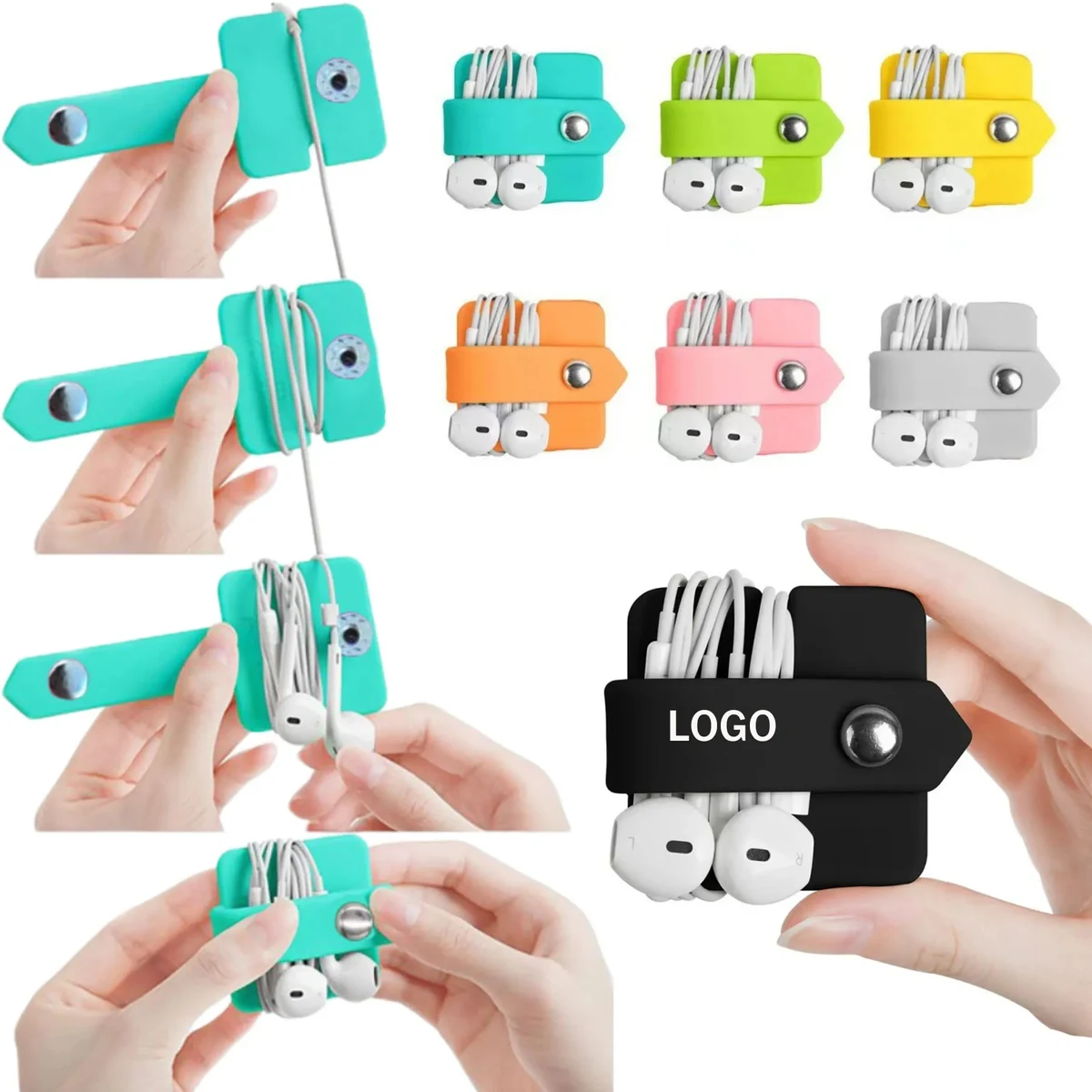 Buckle Design Silicone Cable Organizer 1
