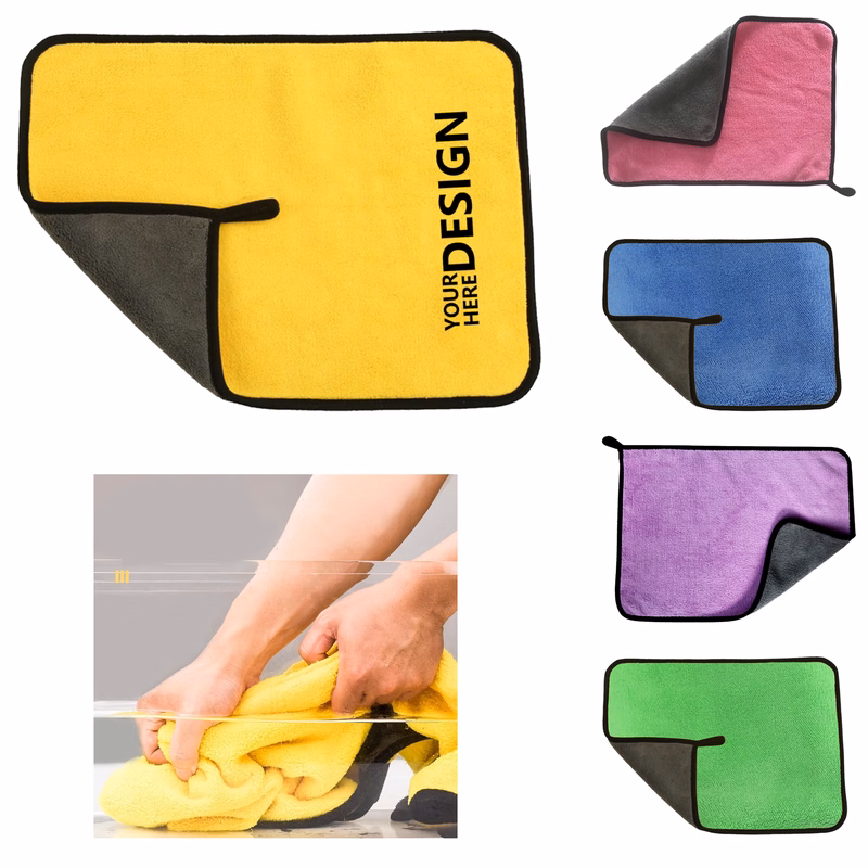 Dual-Sided Coral Fleece Car Wash Cloth