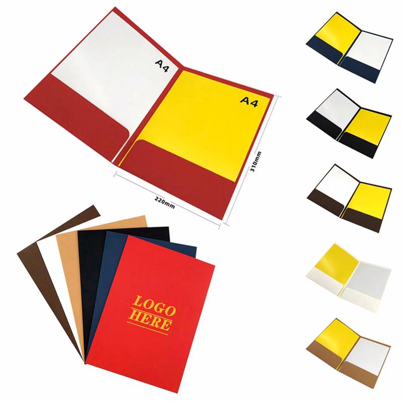 Reinforced Paper Two Pocket Presentation Folders