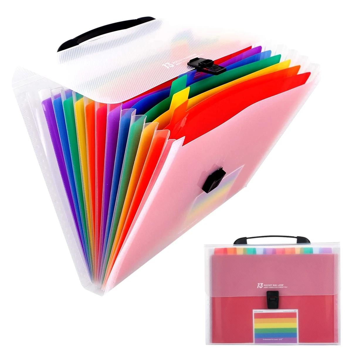 13 Pockets Expandable Multicolor File Folder With Handle 1