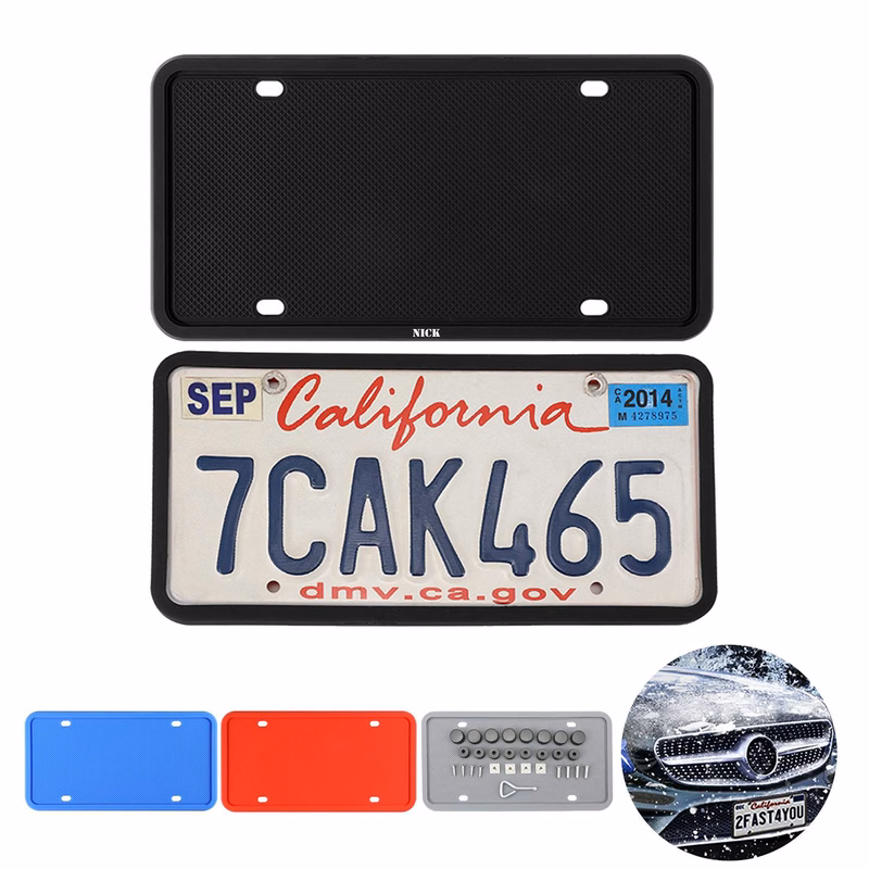 Silicone Pack Black License Plate Frames