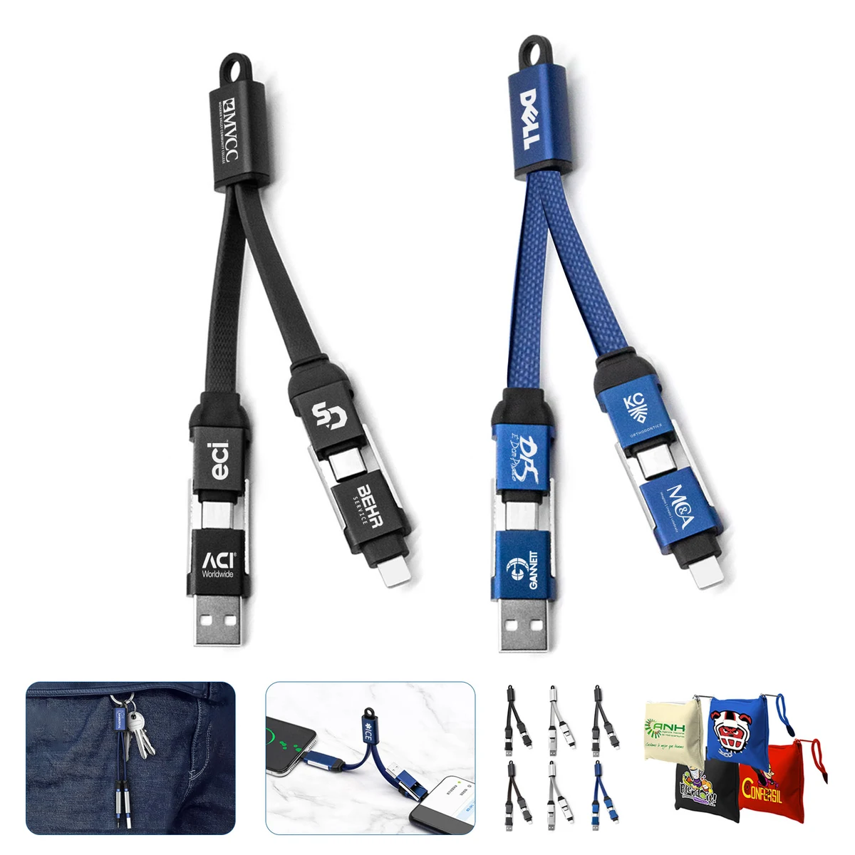 KeyNano 4in1 Keychain Fast Charging Data Transfer Cable 1