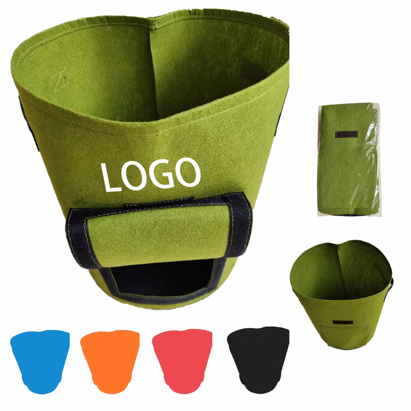 Non-Woven 7 Gallons Garden Planting Bag With Handle MOQ 50