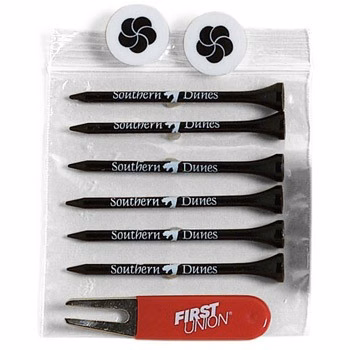 Pro Elite Poly Bag Pack w/ Six 3-1/4" Godzilla Tees, 2 Markers & Divot Tool
