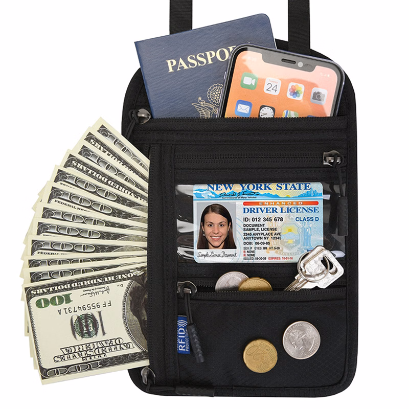 Travel Neck Wallet Passport Pouch