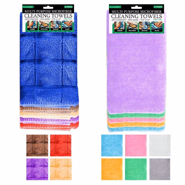 5pk Cleaning Towels Assorted Colors