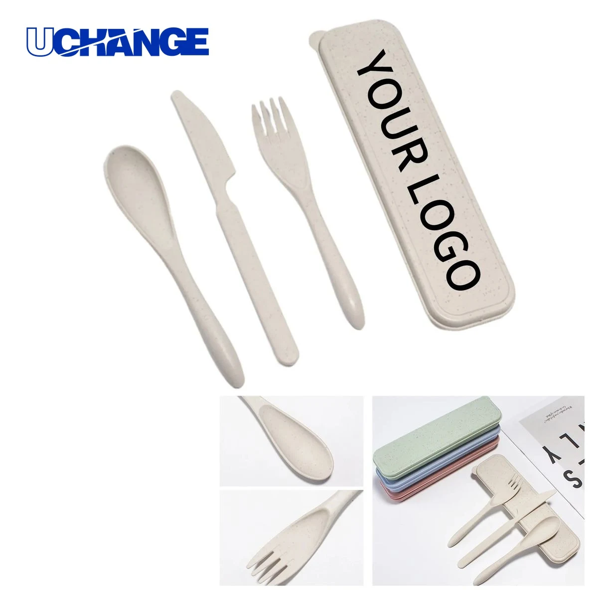 Wheat Straw Cutlery Set for Camping Trips 1