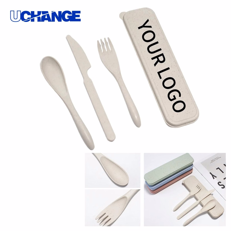 Wheat Straw Cutlery Set for Camping Trips