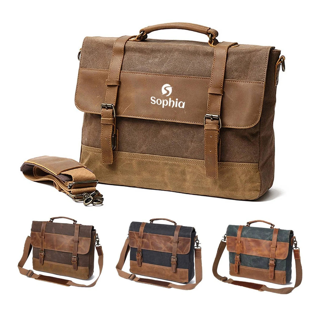 Canvas Leather Message Bag 1