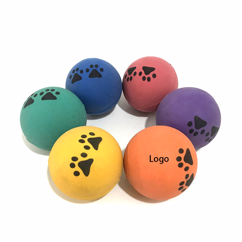 Paw Print Fluorescent Rubber Dog Ball
