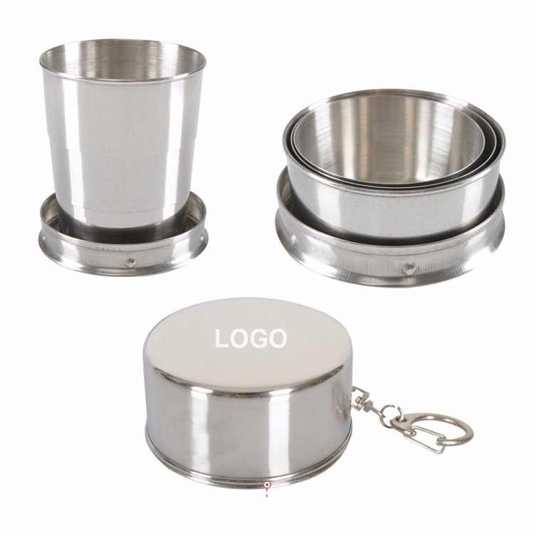 SM00067 - Stainless Steel Travel Folding Collapsible Cup - 140 Ml