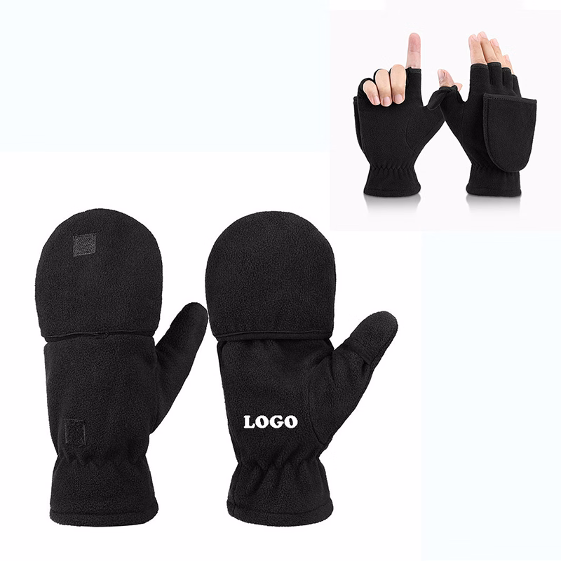 Convertible Polar Fleece Gloves Flip Top Mittens