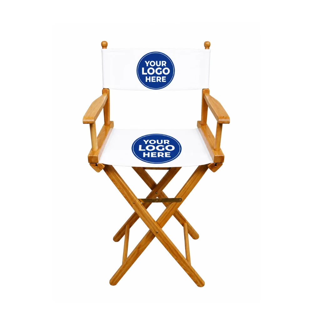 30" White Director Chair W/ Logo 1