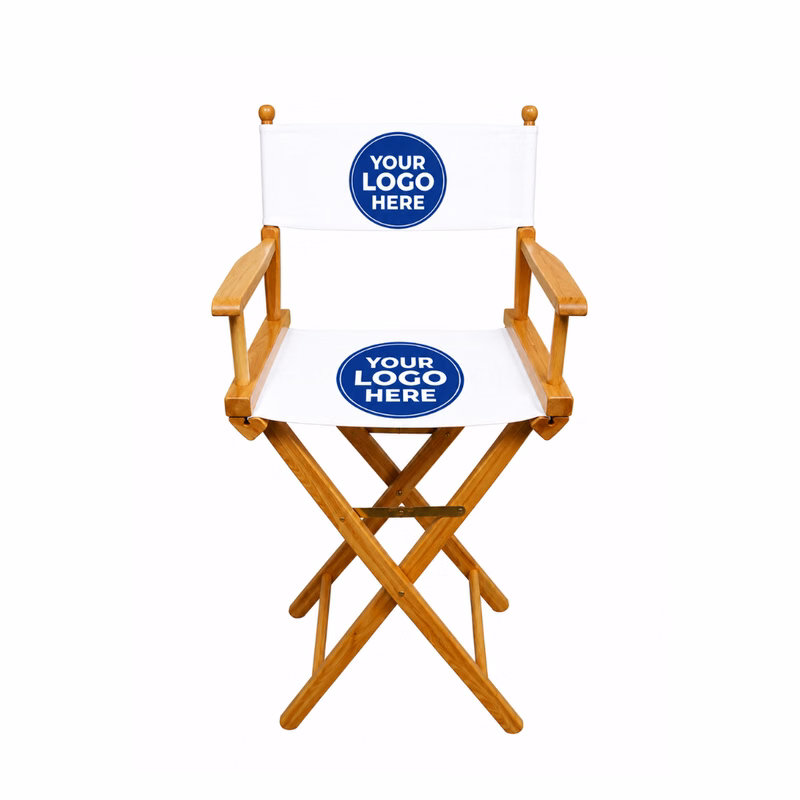 30" White Director Chair W/ Logo