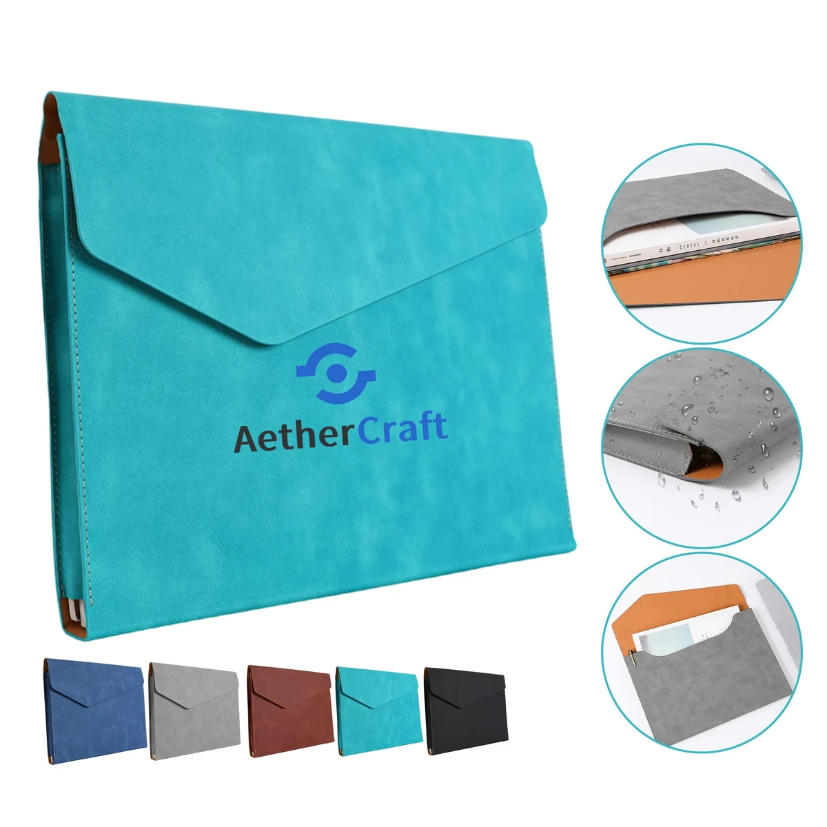 Waterproof PU Leather Document Bag with Secure Lock 1