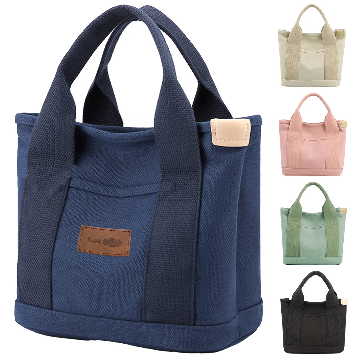 Canvas Simple Large Capacity Handbag, custom tote bag with logo imprint 1