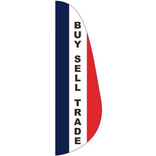 "BUY, SELL,TRADE" 3' x 10' Message Feather Flag