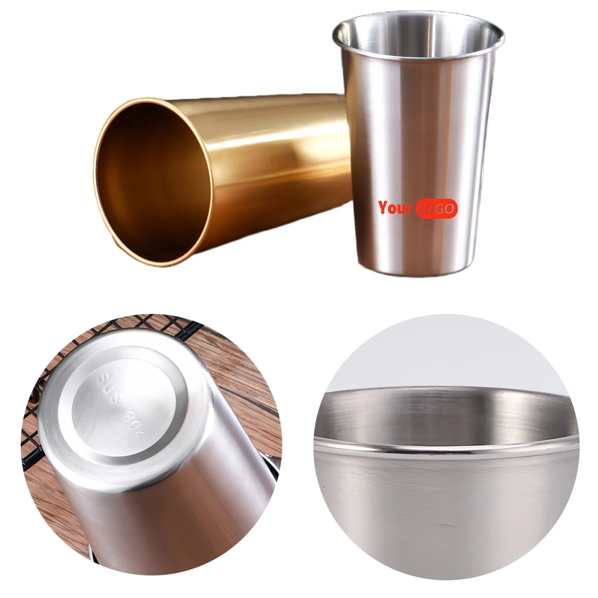 Camping Outdoor Simple 304 Stainless Steel Cup, custom tumbler with logo imprint 1