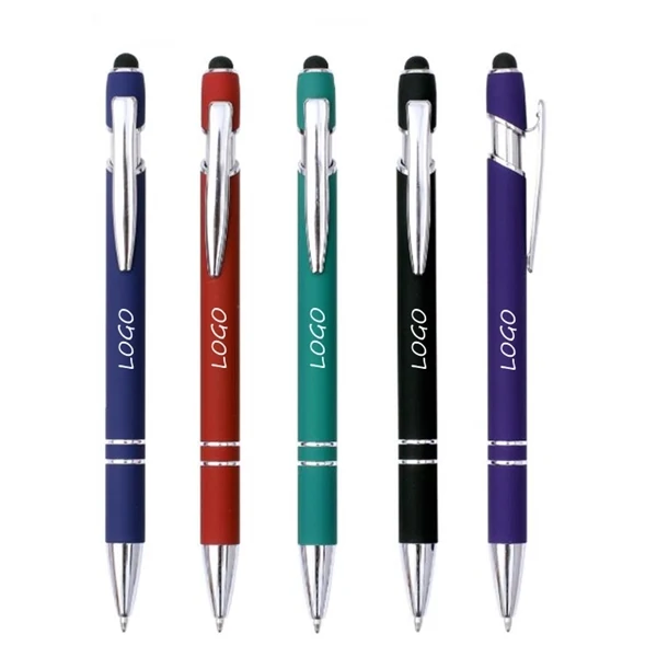 Soft Touch Ballpoint Pen with Stylus Tip 1