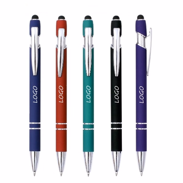 Soft Touch Ballpoint Pen with Stylus Tip