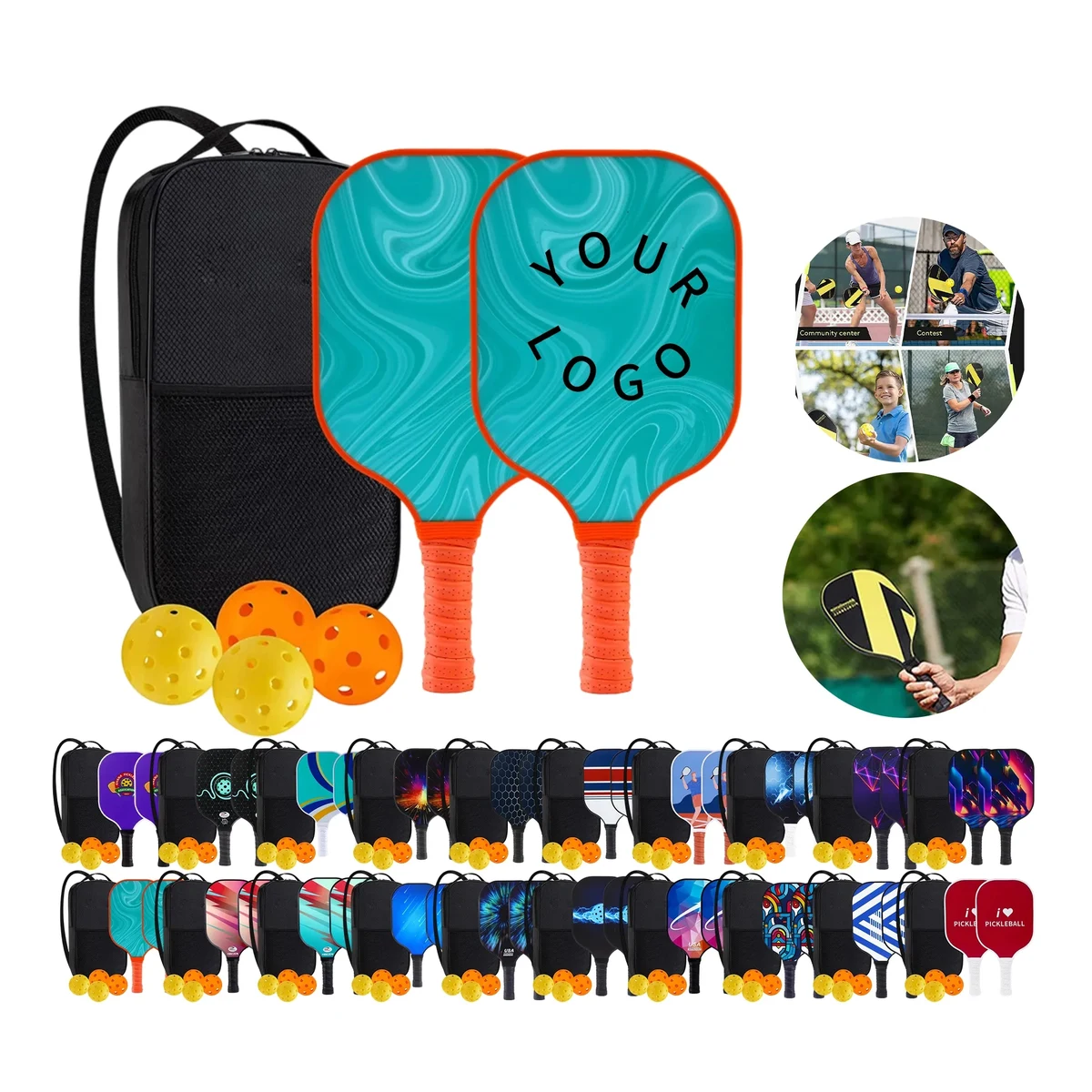 MOQ 50 Fiberglass Pickleball Set 1