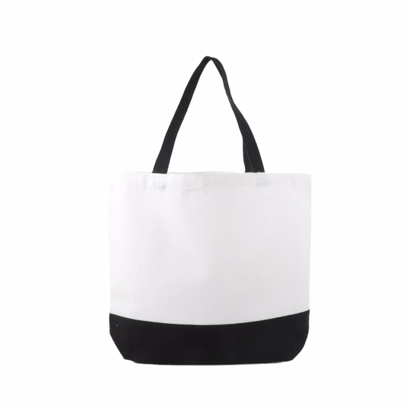 Handheld Patchwork Canvas Folding Shopping Bag