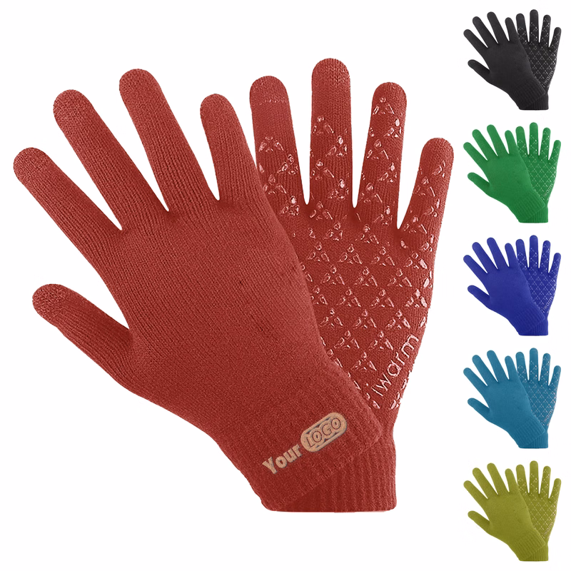Acrylic Versatile Non-Slip Knitted Gloves For Cold Weather