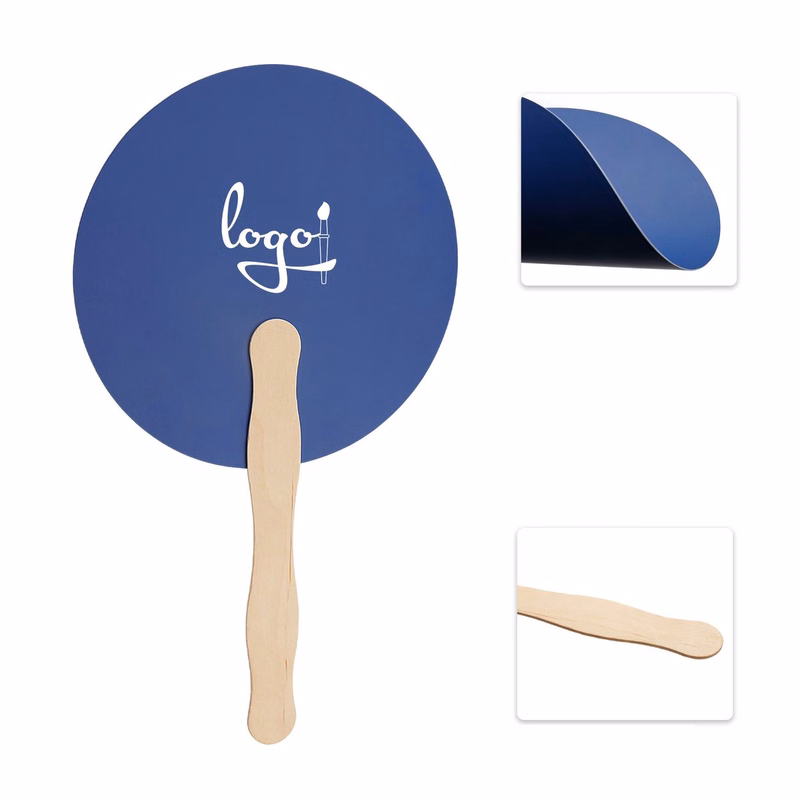 Promotional Wooden Handle Hand Fan for Business Advertising