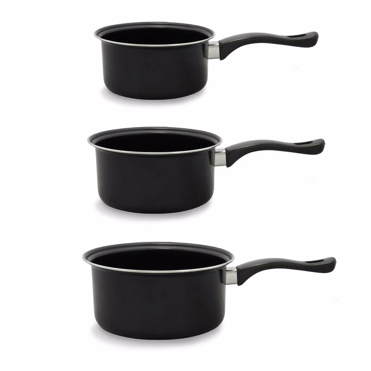 Nonstick Saucepan Sets - Black 1.5-3 Qts