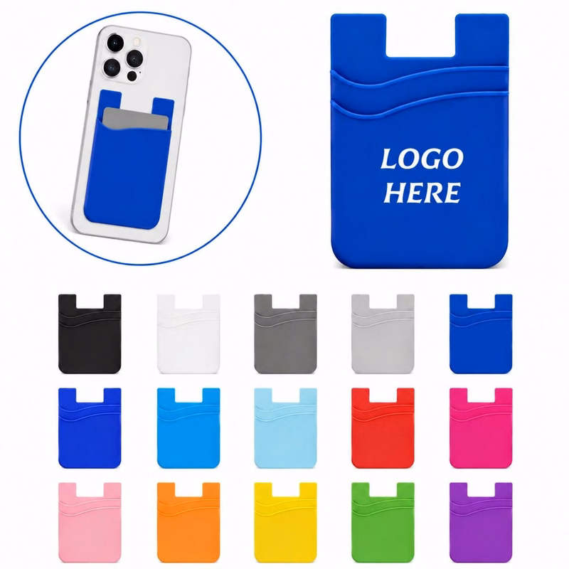 Dual Pocket Silicone Phone Card Holder