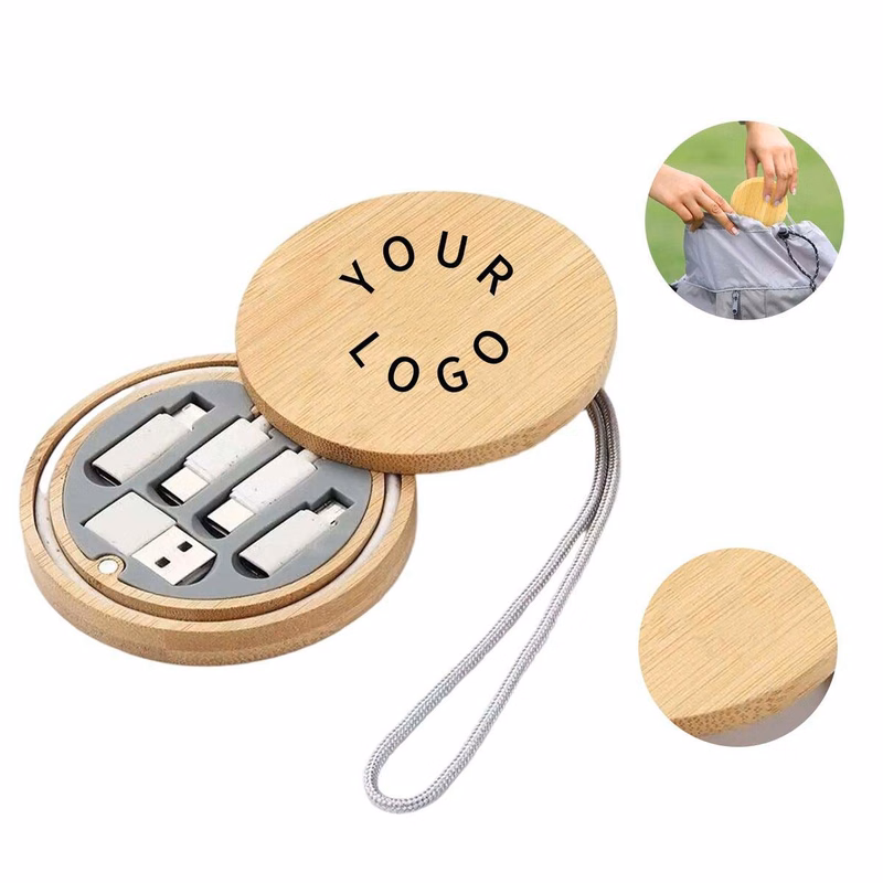 Eco Bamboo Multi USB Cable Set for Devices