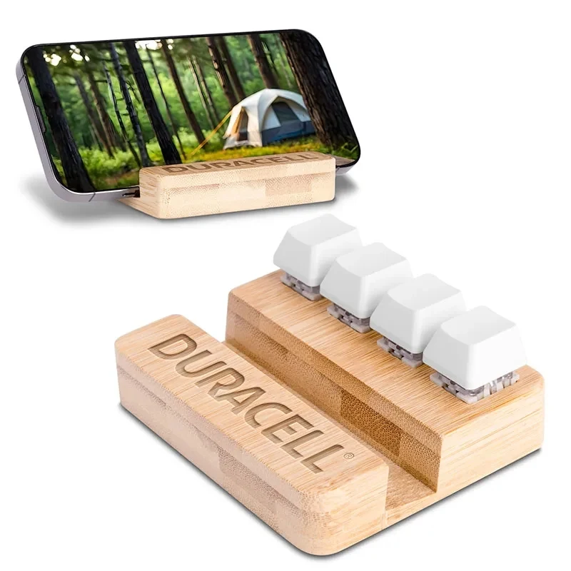 Bamboo Stand & Keypad Stress Reliever 1