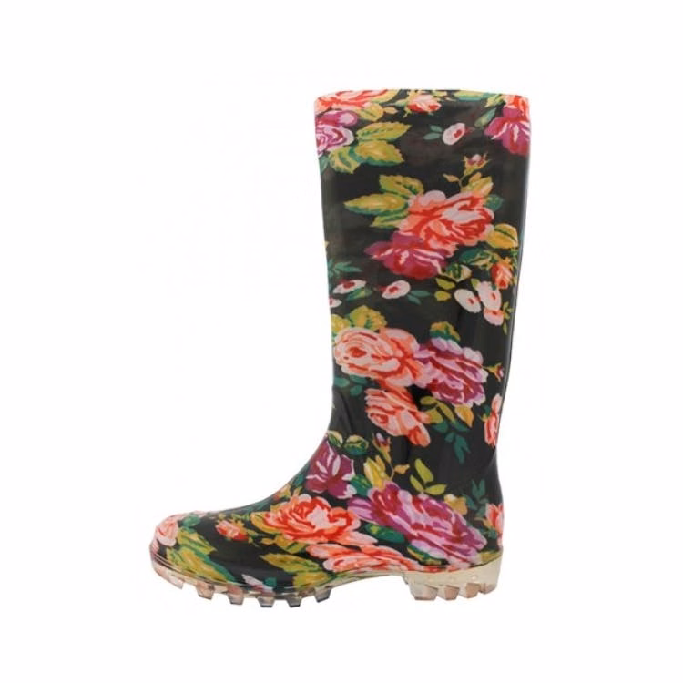 Women's Rubber Rain Boots - Sizes 5-10 Rose Print