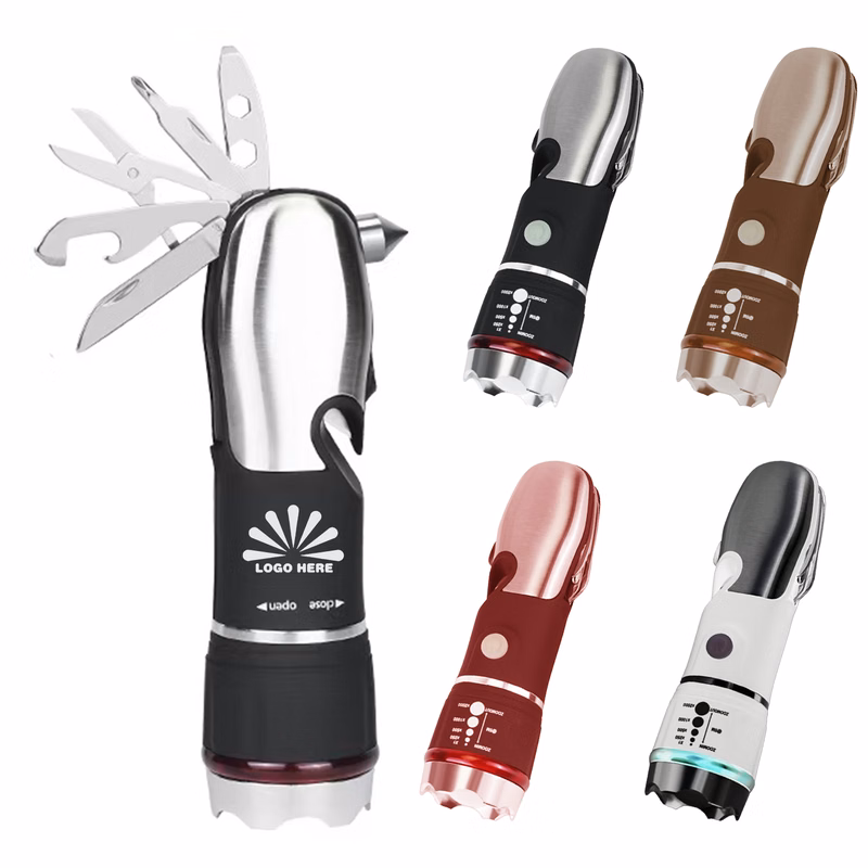Customizable Safety Hammer with LED Flashlight for Roadside Security