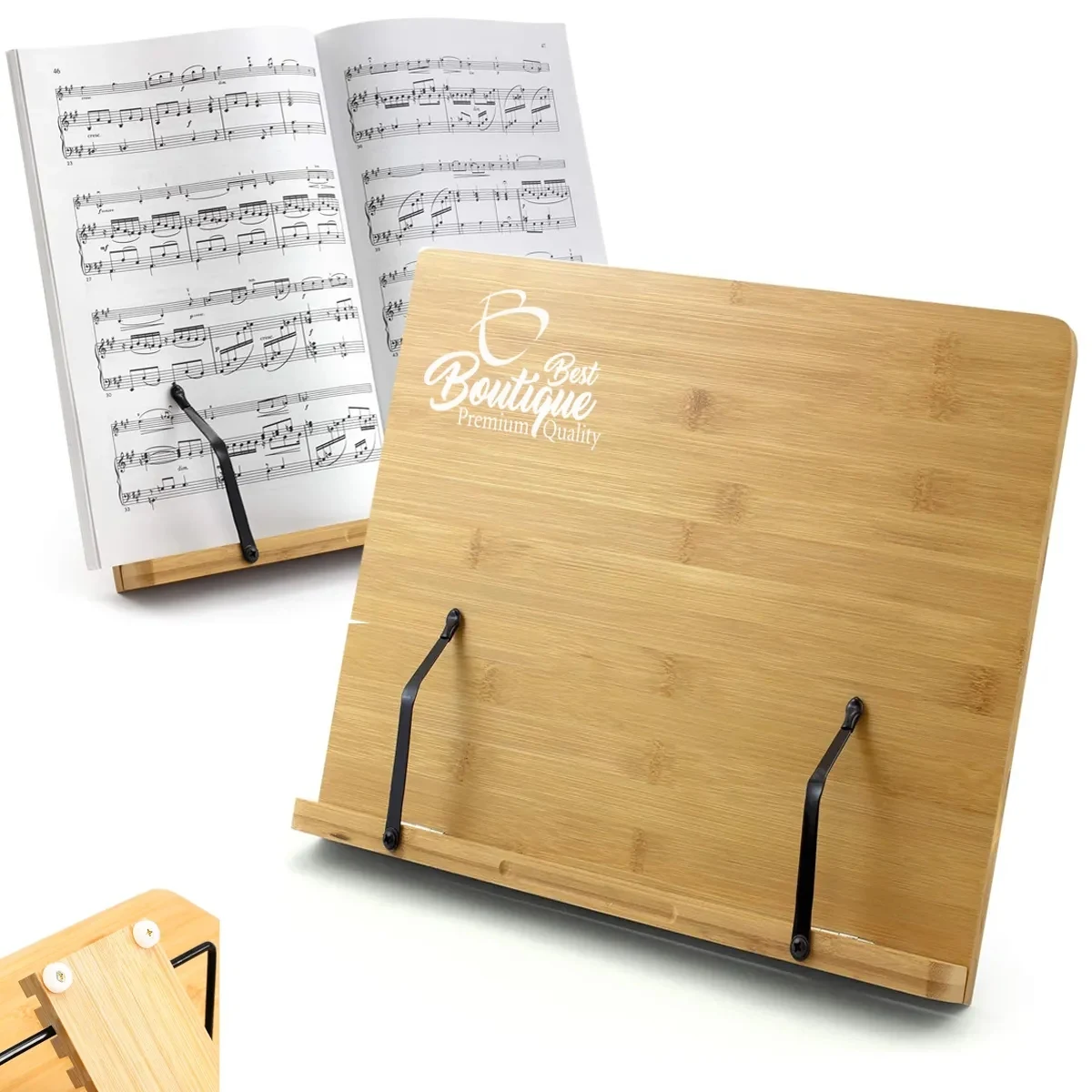 Multi-Function Adjustable Bamboo Bookstand & Holders 1
