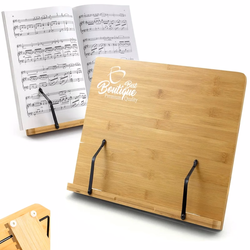 Multi-Function Adjustable Bamboo Bookstand & Holders