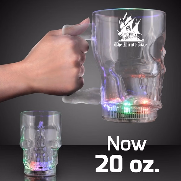 20 oz. Flashing LED Big Skull Mug