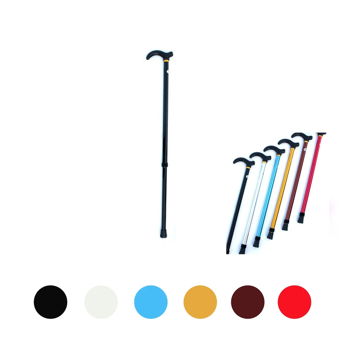 Collapsible Hiking Poles Adjustable Walking Cane Sticks 1