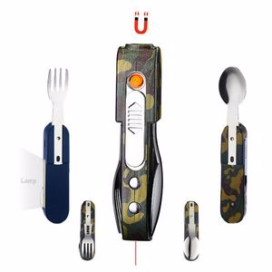 Lighter With Spoon Fork And LED Lamp