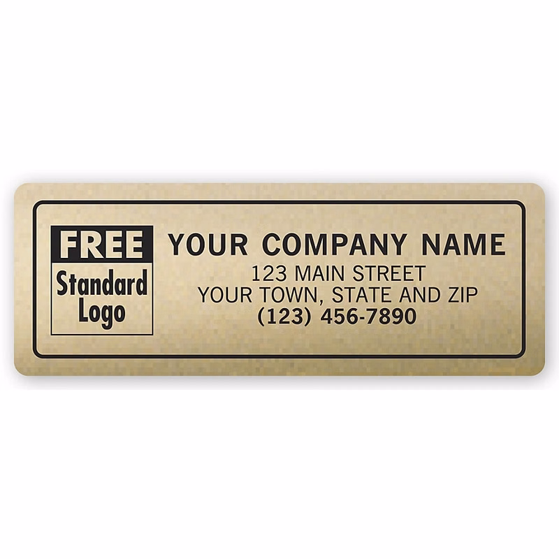 Advertising Labels, Padded, Poly Film, Gold