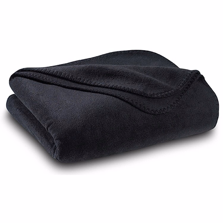 Black Polar Fleece Throw Blanket
