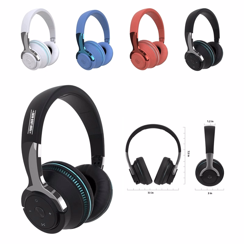 Headset Bluetooth Wireless Flash Light Heavy Bass Folding