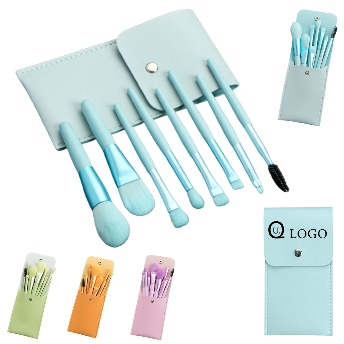 8 Pieces Makeup Brush Set W/ Rectangle Storage Case 1