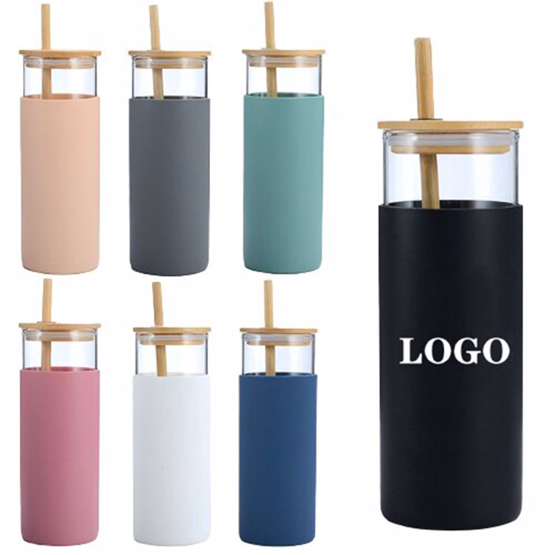 17 OZ Glass Straw Cup
